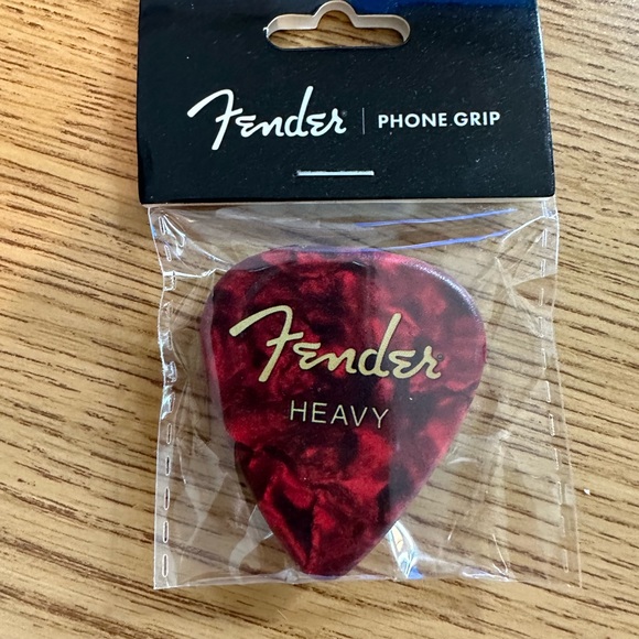 Guitar Pick Shaped Phone Grip Red Marble - Picture 2 of 5